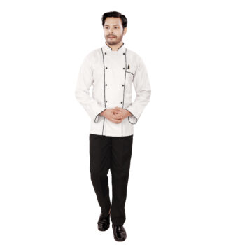 CDP Chef Uniform With Black Piping Full Set