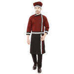 Catering Live Counter Uniform Red With BNW Collar And Cuffs Full Set