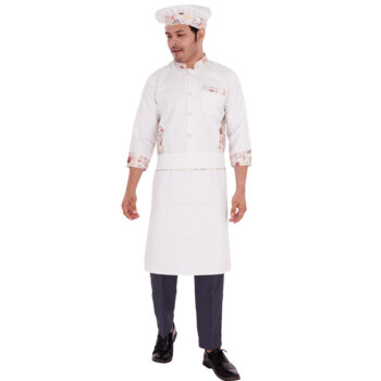 Catering Live Counter Uniform Chinese Collar Fancy Design Full Set