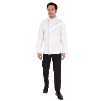 Executive Chef Kitchen Uniform With Cross Piping Full Set