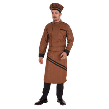 Executive Chef Kitchen Uniform With Concealer Button Black Cuffs Full Set
