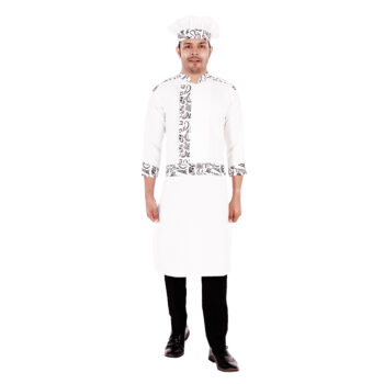 Catering Live Counter Uniform with Fancy Design Chinese Collar Full Set