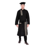 Catering Live Counter Uniform Black With Beige Stripes Full Set