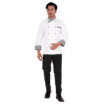 CDP Chef Uniform with Fixed Button Full Sleeves Full Set