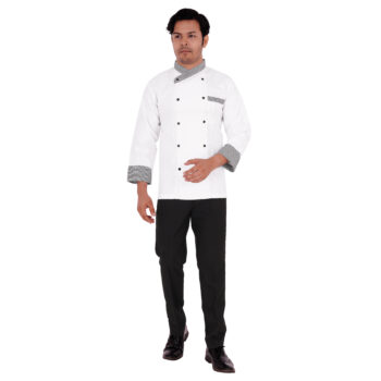 CDP Chef Uniform With Fixed Button Fancy Collar Full Set