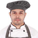 Black and White Striped Kitchen Cap