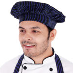 Blue and Black Striped Kitchen Cap