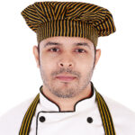Yellow and Black Striped Kitchen Cap