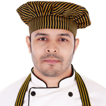 Yellow and Black Striped Kitchen Cap